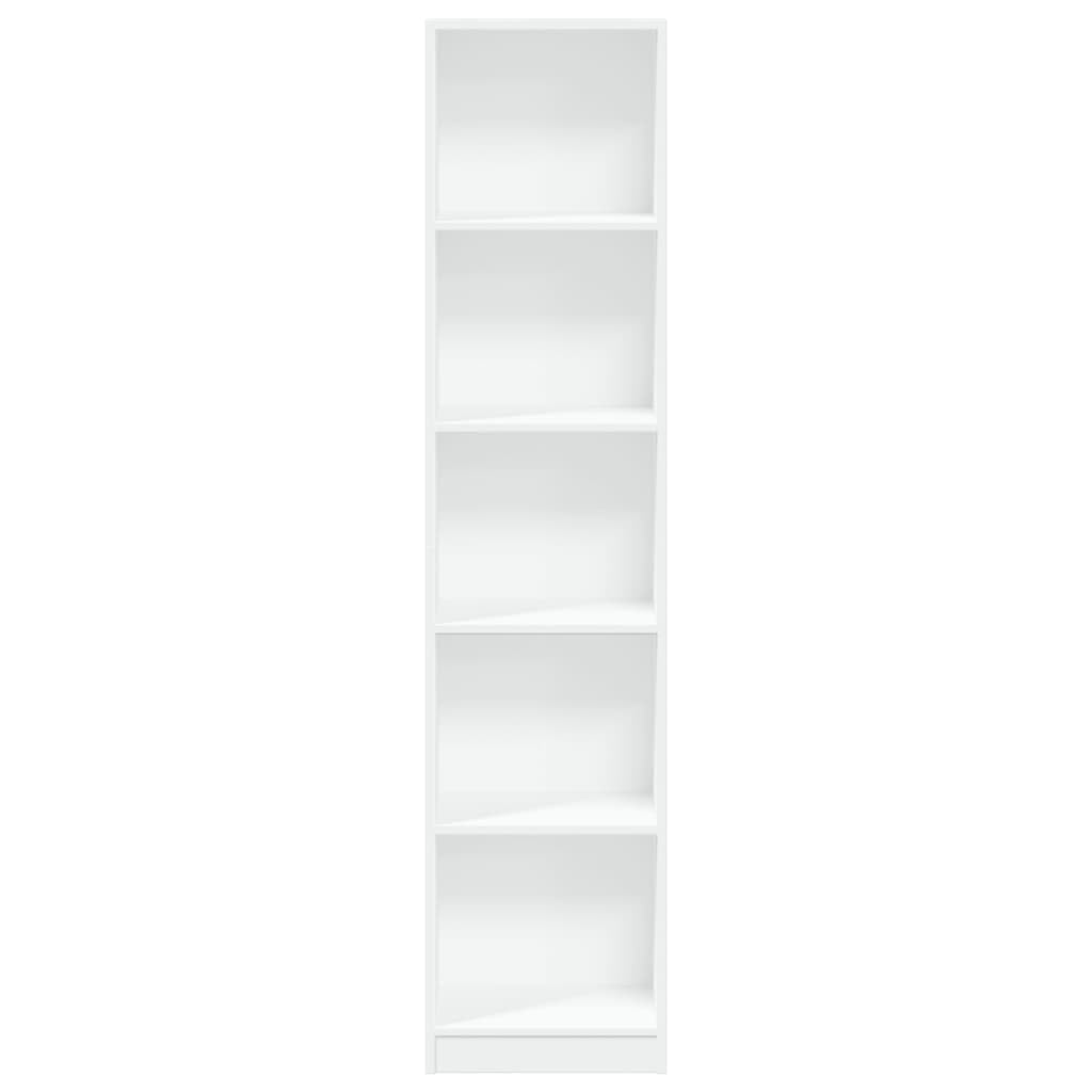 vidaXL Estantería de Madera de ingeniería Blanca 40x24x176 cm, estantería de Libros, librería, Estante de Almacenamiento, Armario de Almacenamiento