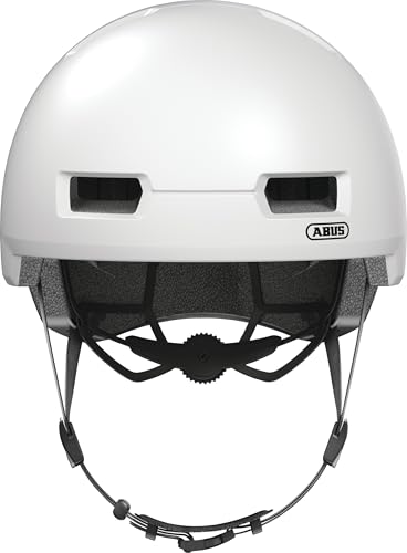 ABUS Stadthelm Skurb ACE - Stylischer Fahrradhelm im Alltag, beim Skaten, BMX-Fahren oder Longboarden - Silber/Weiß, Größe M