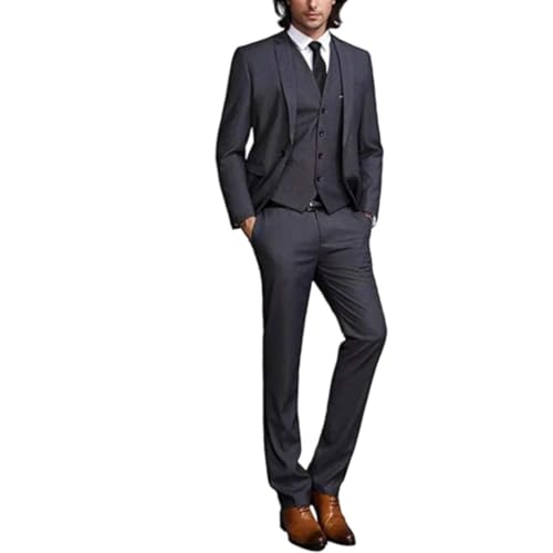 Men's Black Notch Lapel Suit | 3-Piece Fashion Tuxedo | Groom Prom Wedding Set