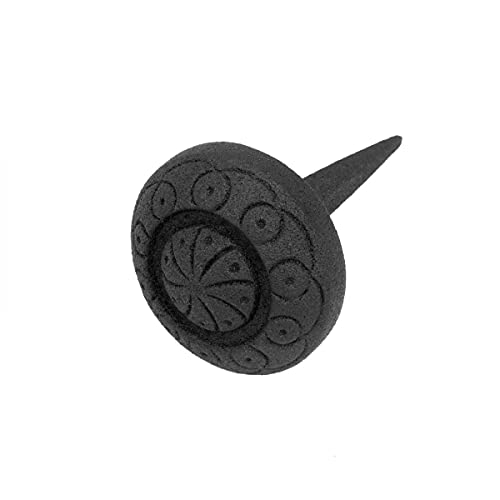 Renovators Supply Manufacturing Black Wrought Iron Nails 3 X 2 In. Long Round Clavos Floral Decorative Black Powder Coated Nails For Barn, Gate, Window Shutter Or Doors Home Hardware Nails #TOP18