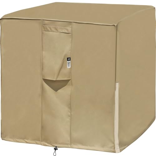 Flexiyard Air Conditioner Covers for Outside Units - 24 x 24 Inch Outdoor Central AC Cover with Waterproof 600D Durable Canvas, Square Universal Patio Furniture Cover (24'L x 24'W x 30'H)