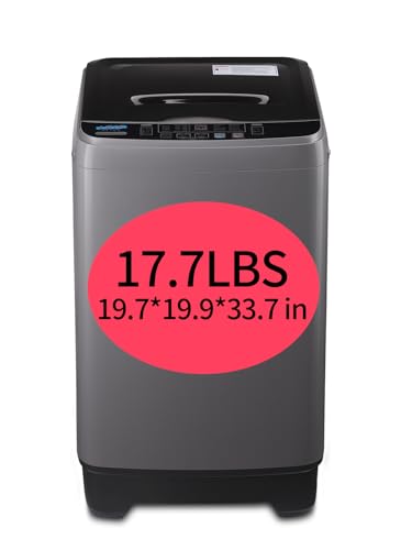 Full Automatic Washing Machine with LED Display, 17.7 lbs Portable Washer Drain Pump, 10 Programs &...