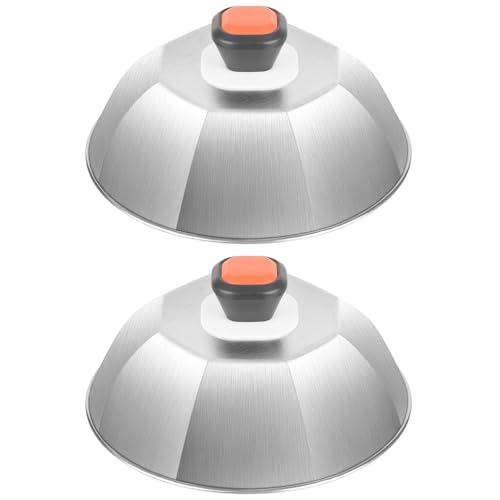 Cheese Melting Dome Set of 2, Stainless Steel 9" Griddle Melting Cheese Dome Wok Lids, Basting Cover for Griddle - Griddle Accessories for Outdoor & Indoor