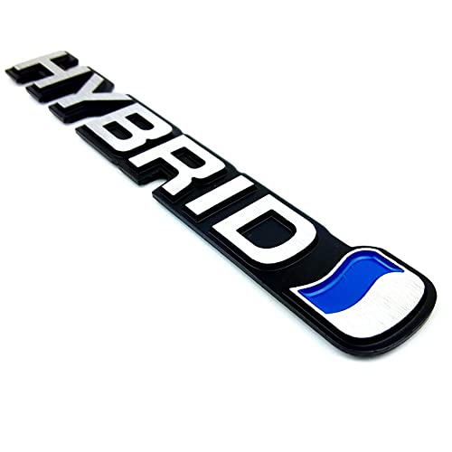Image of 3D Metal Hybrid Logo Car Side Fender Rear Trunk Emblem Badge Decals Sticker for Car Decoration Accessories (White)