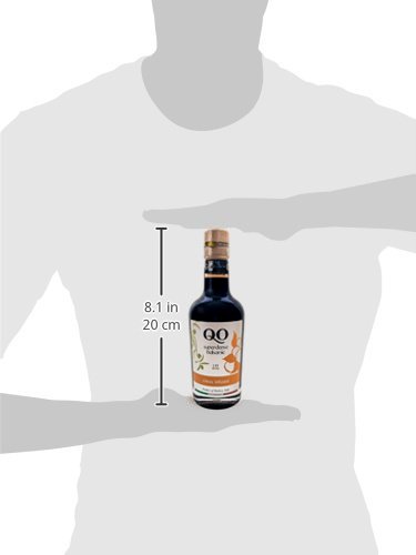 QO Gourmet Thick Flavored Aged Dense Balsamic Vinegar | High Density CITRUS Infused Italian Vinegar | 250ml/8.45 fl.oz.| All Natural | Produced & Bottled in Modena, Italy