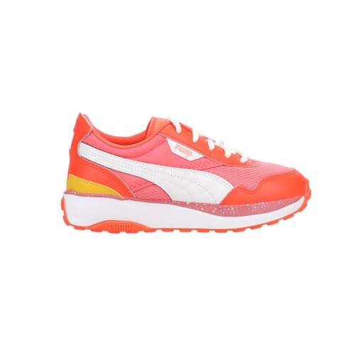 PUMA Kids Girls Cruise Rider Brain Freeze Lace Up Sneakers Shoes Casual - Orange, Pink