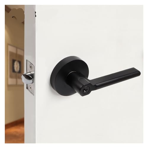 Manilla de puerta con cerradura premium Three-Pole Handle en color negro mate 3