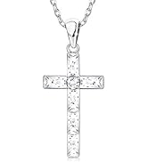 Sllaiss Cross Pendant Necklace for Women 18K Whited Gold Plated Christain Necklace BPC RC Crystal...