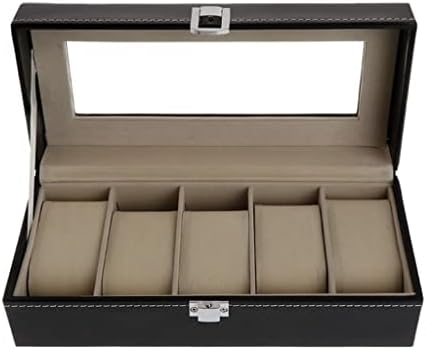 LUKEO Watch Box Storage Case Gift Package Jewelry Display Boxes 5 Grids Faux Leather Soft Protection Organizer Watches