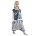 COOKY.D Gigoteuses Bébé Fille Garçon avec des Pieds Hiver Automne Pyjama, Gris, 3-5 Ans,Médium