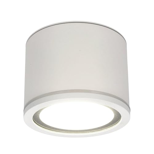 EDO Foco de Techo Superficie IP54 Exterior/Interior UMA Blanco Impermeable con 4,9W LED 4000K GX53 470lm 230V - Ø90*60mm Lámpara de Techo Moderna Redonda Spot Aluminio, Iluminación Baño, Cocina