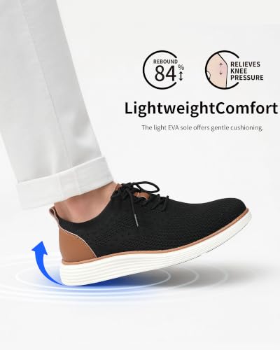 Image of VILOCY Men's Casual Dress Sneakers Lace-Up Oxfords Business Mesh Breathable Walking Shoes Tennis Comfortable