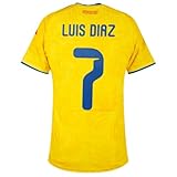 Colombia Luis Diaz #7 Men’s Soccer Jersey Fan Edition – Short Sleeve Training & Casual Shirt – Home 2026/27 (US, Alpha, Medium, Regular, Regular, Yellow/Blue/Red)