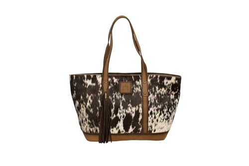 STS Ranchwear Womens Cheyenne Distressed Brown Cowhide Shoulder Tote Bag