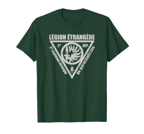 French Foreign Legion Paratrooper T Shirt - 2 Rep T-Shirt, Men, Dark Green, Medium