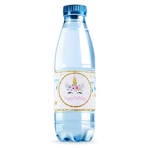 72 PCS Magic Rainbow Wraps Cute Waterproof Bottle Labels Sleep Unicorn Pastel Flower Bottle Labels for Birthday Baby Shower Wedding Party Decorations