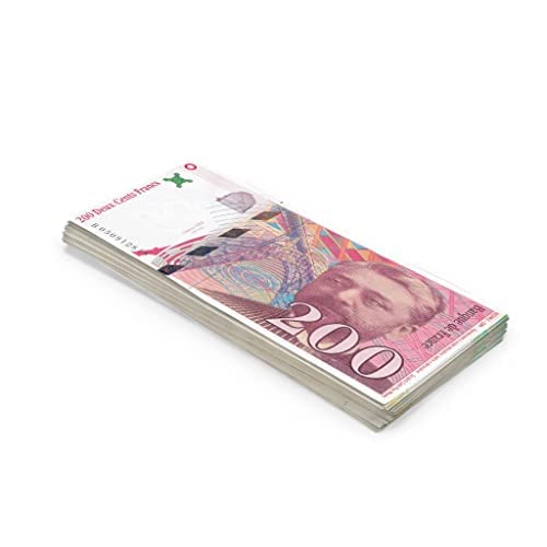 Scratch Cash 100 x ₣ 200 Francs fake money (real size)