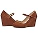 DIFEMA Womens Wedge Pumps with Ankle Strap for Dressy Ladies Mary Jane Shoes Closed Toe Wedges Heels for Women,Brown,9