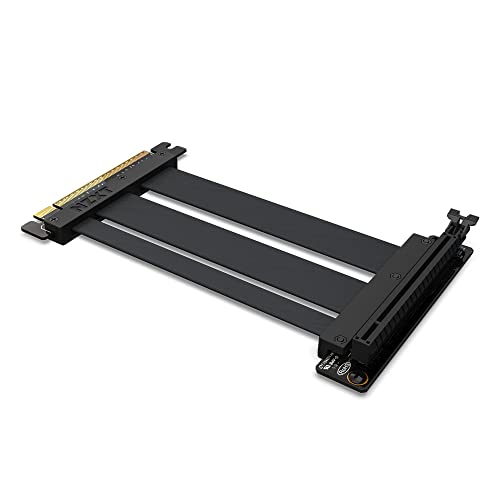 NZXT PCIe 4.0x16 Riser Cable - AB-RC200-B1 - Flexible and Shielded Riser Cable - High-Speed...