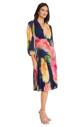 Maggy London Long Sleeve Chiffon Empire Waist Semi Formal Wedding Guest Dresses for Women2