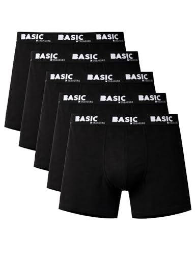 Basic Treasure 5er Pack Unterhosen Herren, Premium Baumwolle Boxershorts
