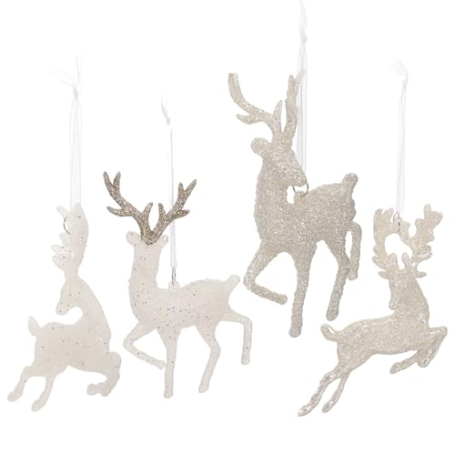 4Stück Christbaumschmuck Rentier Weihnachtshirsch Weihnachten Deko...