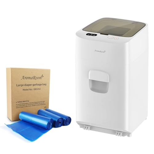 Image of AromaRoom Electric Diaper Pail & Diaper Pail Refills bag 108 Count, 3 Rolls (Large Size)