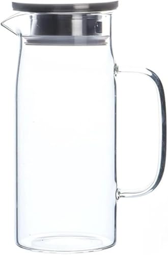 SLLS 耐熱ガラス冷水ポット 直火・冷蔵庫対応 把手付き・蓋付き おしゃれ大容量 水出し・飲料保存用 キッチン用