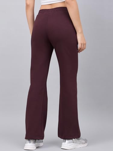 Image of 98 Degree North Women Flared Fleece Track Pants-GL1315-ALMOND