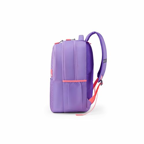 Image of American Tourister Lit | 36 Ltrs | 3 Compartments | Bottle Pocket | Ergonomic Padded Back Panel & Shoulder Straps | Secondary School Backpack | 1 Year International Warranty | Mauve Purple