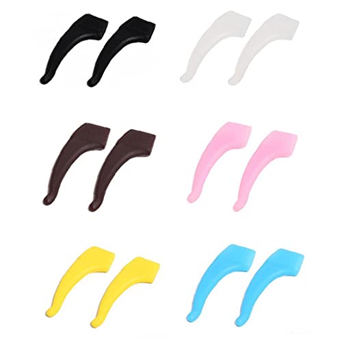 Froiny 10 Pcs Anti Slip Eyeglass Hook Silicone Eyewear Grip Tip Spectacle Grip Clip Color Random