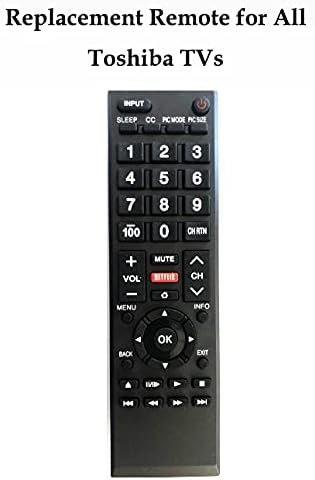 Universal Remote Control for All Toshiba TVs, LCD, LED, Smart, and 4K TVs. No Setup Needed.