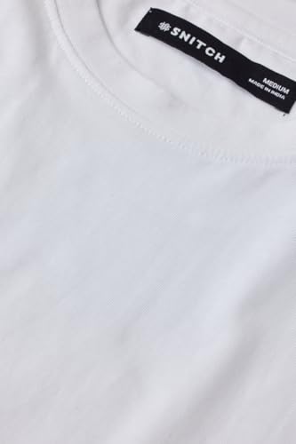 Image of SNITCH Men T-Shirt | Minimalist Regular Fit & Short Sleeve Styling | 100% Breathable Cotton Casual Wear T-Shirt & Durable Knit Plain Weave Everyday Summer Essential