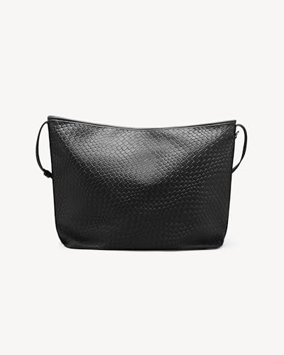 Image of NEWBELLA Vegan Leather Crossbody Bag, Adjustable Shoulder Purse, Lightweight Travel Work Handbag (Black)