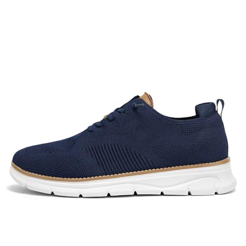 Image of Men's Casual Dress Oxfords Shoes Breathable Knit Leisure Classic Business Fashion Sneakers Lightweight Comfortable Work Soft Sole Walking Shoes