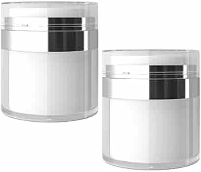Lot De 2 Flacons Airless 50 Ml - Distributeur De Crème Sans Air, Design Rotatif, Portable - Pour Cosmétiques, Soins Visage, Voyages