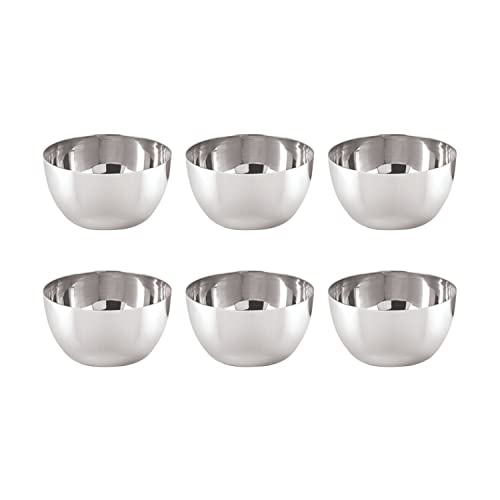 Image of neelam Stainless Steel 6.5, 18 Gauge Lazer Etching JK 300 ml Vati, Dinner Bowl Katori Serving Vati, Durable Quality, Elegant, Perfect for Serving Snacks, Desserts, and Condiments