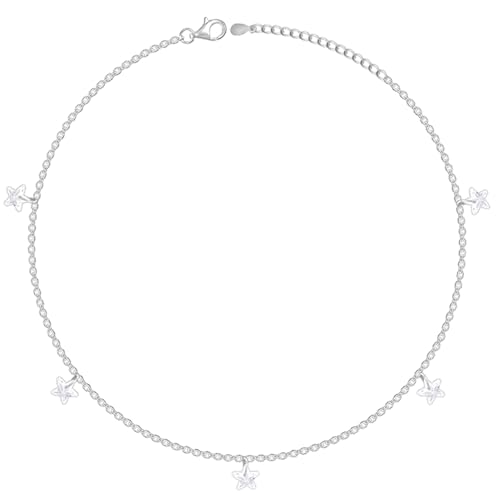 Image of GIVA 925 Silver Star Charmed Anklet,Single | Anklets for Women and Girls | With Certificate of Authenticity and 925 Stamp | 6 Months Warranty