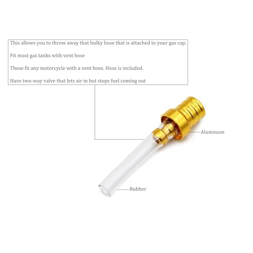 Image of PRO BAT 10 Pack CNC Motorcycle Gas Cap Two-way Breather Tube Vent for Dirt Bike Pit Bike ATV All Factory CRF XR CR All Quads All Off-road Motorcycle, Yellow