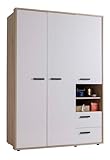Spazio organizzato e ben distribuito: armadio MiPiace progettato per la cameretta di bambini e ragazzi, dotato di 3 ante, 2 cassetti capienti e 1 vano a giorno centrale, ideale per combinare spazio chiuso e vani a vista per libri, scatole o oggetti decorativi.