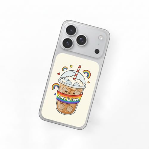 DayStika Cute and Kawaii Food Back Glass Sticker for Phone 17 Pro / 17 Pro Max – Premium Matte 3M Vinyl Skin, Scratch-Resistant, Bubble-Free Install (Iced Latte with Love, iPhone 17 Pro Max)