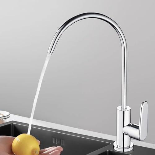 Robinet d'évier col de cygne en acier inoxydable brossé pour cuisine moderne
