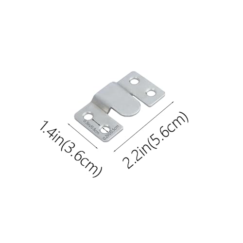Image of 4 Pairs Stainless Steel Flush Mount Bracket Interlocking Headboard Hardware for Picture Hangers,Interlocking Heavy Duty Photo Frame Hook,Interlock Bracket Furniture Connector (Silver)