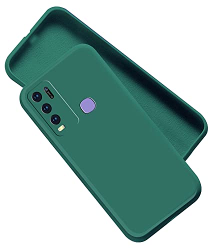 Image of A rtistque Liquid TPU Silicone Matte Shockproof Flexible with Camera Protection Soft Back Cover Case for Vivo Y50 / Vivo Y30 - Green