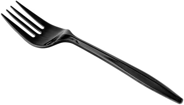 Miniatura 2 de 2000 tenedores de plástico negro de peso medio  Utensilios de plástico desechables para cubiertos  Cubiertos de plástico duraderos a granel  Ideal