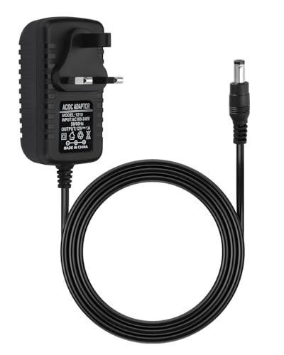 12V 1A Power Supply Adapter UK AC/DC Adapter 100-240V 50/60Hz to DC 12W Converter Charger for Kids Ride on Car LED Strip Lights Router Surveillance Camerasand Keyboards Monitor 5.5x2.1mm DC Plug