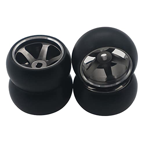 yotijay RC Rubber Alloy Wheel Tires for WLtoys K989 P929 1/28 RC Rally Car - Titanium