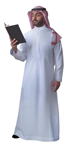 JPXH Mens Muslim Clothes Islamic Thobe Middle Eastern Kaftan Dress Abaya Dubai Arab Robes