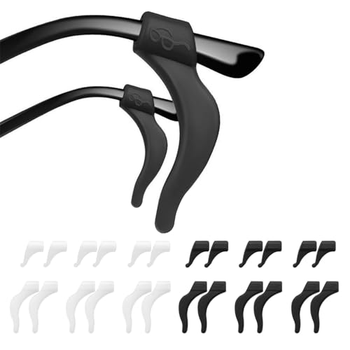 Vibronova 24 Piezas Patillas Gafas Silicona - 12 Pares, 6 Pares Grande + 6 Pares Pequeño, Retenedores para Gafas, Ganchos de Orejas para Trabajo, Clases y Exteriores