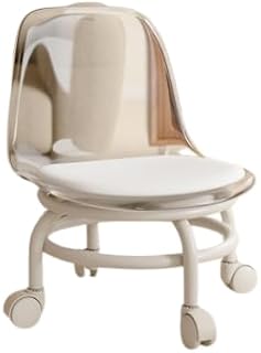 SHRINEX Low Accent Chair with Transparent Backrest, Soft Rebound Sponge Seat, Universal Mute Pulleys, 45CM Height Price In India